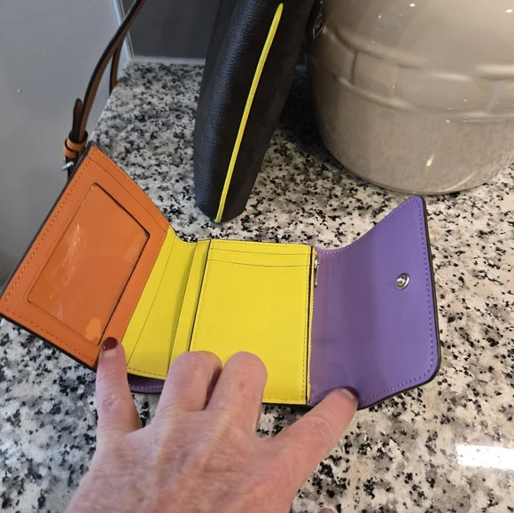 Coach Dark Brown and Orange, Purple Crossbody Bag with Wallet - Picture 4 of 4